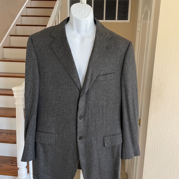 Cantarelli 100% Cashmere Sport Jacket Coat Grey Tweed Three Button EU 52 US 42 L